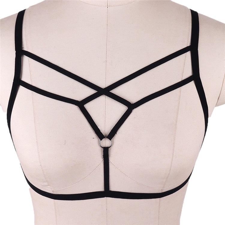 朋克绑带时尚网格上衣情趣线束文胸ebay速卖通欧美内衣专现货
