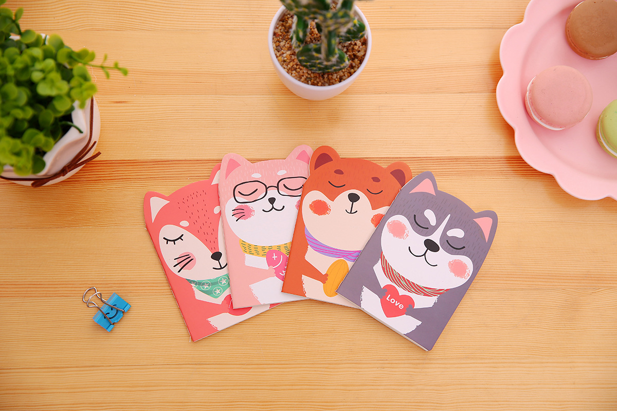 卡通创意二哈眯眼动物小本子随身记事本笔记本批发学生文具奖品