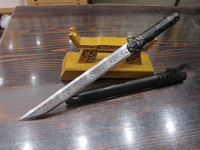 高锰钢短刀 一体手工唐刀 户外防身小刀 未开刃直刀 镇宅礼品刀剑