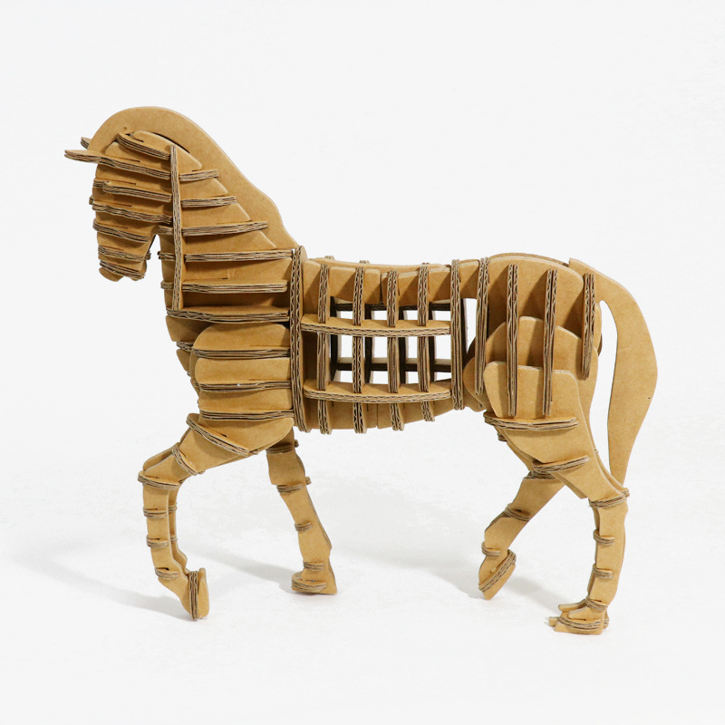 饰品摆件 纸制工艺品新年礼品diy创意拼装动物亲子教育十二生肖马