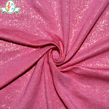 厂销莫代尔烫金粉闪光舞蹈服拉架面料睡衣家居服面料弹力针织布