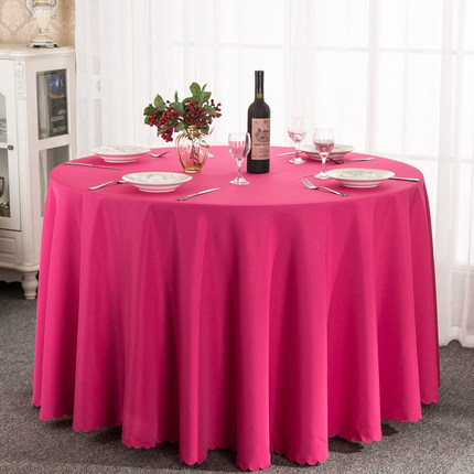 Factory Direct Sales Hotel Banquet Wedding Tablecloth Restaurant Ding Room Table Cloth round Solid Color Plain Tablecloth