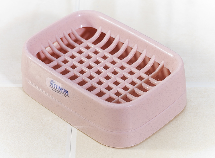 茶花皂盒 双层香皂盒 沥水肥皂盒 无盖便携防水 2213