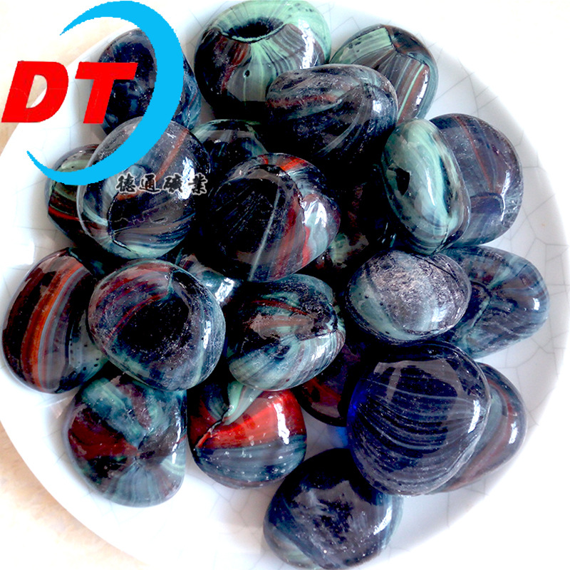 供应 玻璃雨花石 道路铺面装饰用 炫彩玻璃雨花石 造景玻璃雨花石