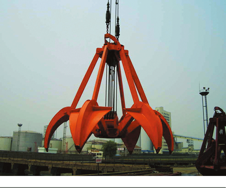 港口码头抓斗门座式固定式轮胎式起重机平口梅花四索有功抓斗船用