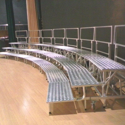 和声牌折叠铝踏铝合金合唱台三层折叠带轮合唱台合唱踏步合影架子