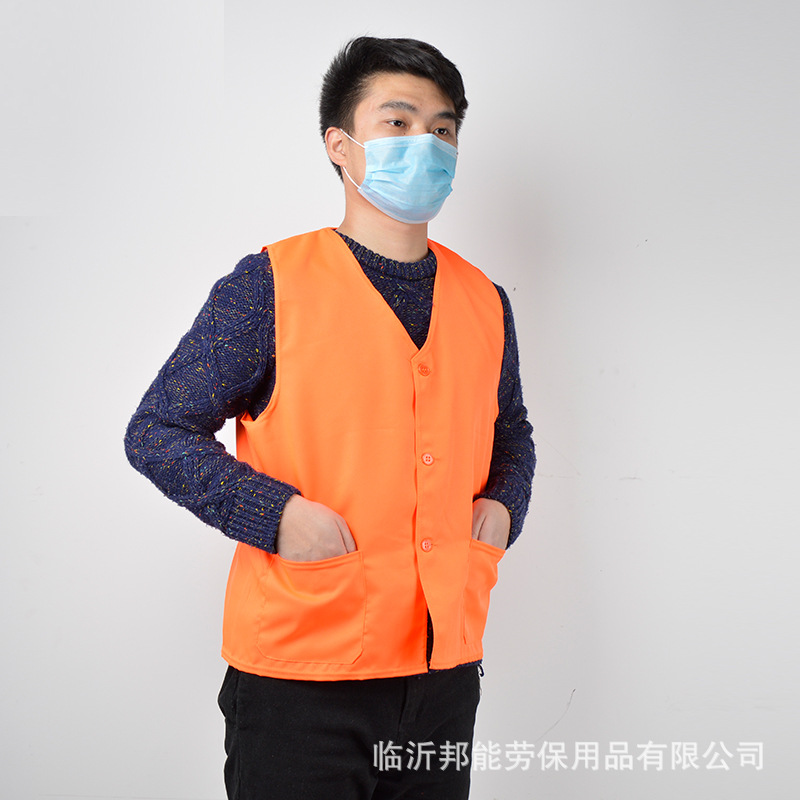 红马甲定制logo 义工马甲绿蓝黄橘 广告促销马甲志愿者超市工作服