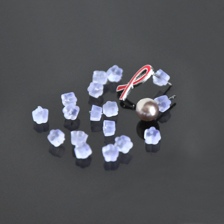 Handmade DIY Stud Earrings Accessories Material Wholesale Plastic Transparent Silicone Plum Blossom Earplug Ear Stud Plug Ear Back