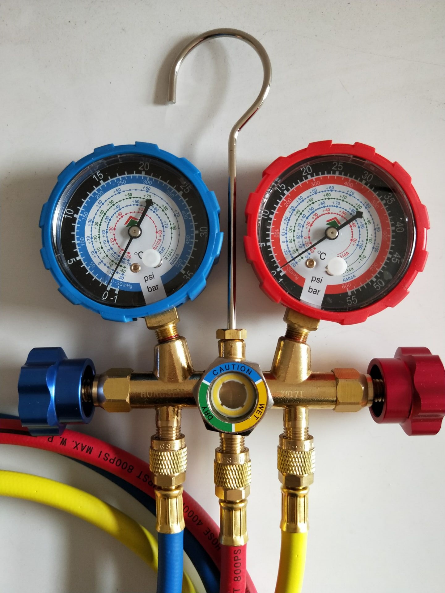 鸿森r22r410通用冷媒表 hs-536g空调制冷维修加氟表 充氟表双表阀