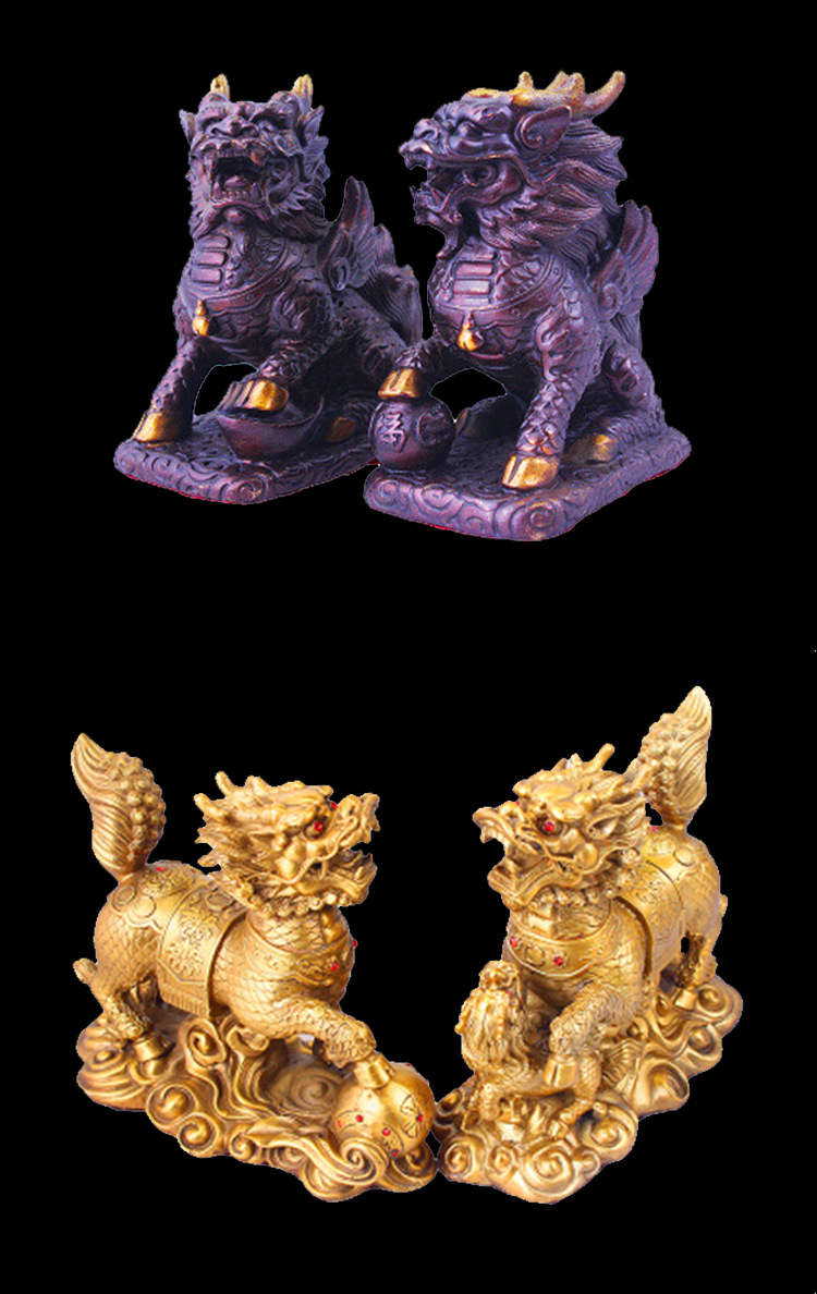 黄铜财富麒麟 踩八卦 踩元宝家居摆件金属工艺品批发 厂家直销