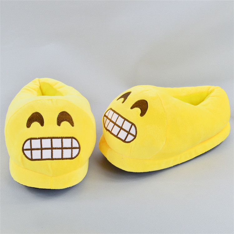 emoji卡通qq表情拖鞋毛绒拖鞋全跟家居拖鞋批发冬季保暖一件代发