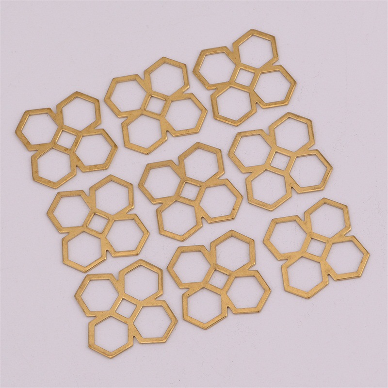 5mm空心六边形拼接铜片 耳环饰品配件diy手工挂件 毛坯