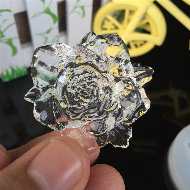 镜面新款盛开玫瑰花朵滴胶uv胶粘土硅胶模具手工光面磨具免打磨