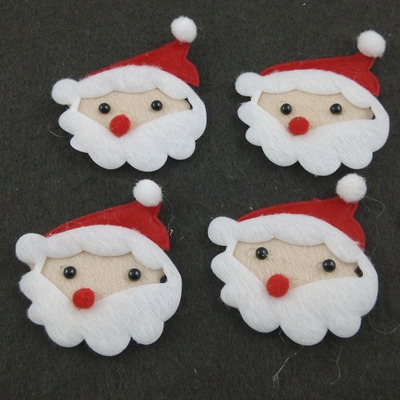 6cm圣诞老人头免裁剪不织布儿童幼儿园手工圣诞装饰材料