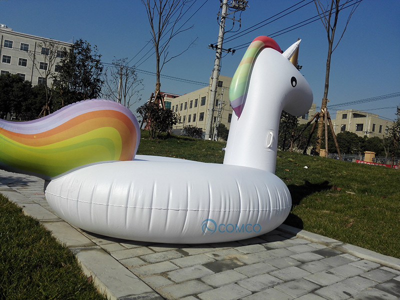 充气独角兽浮排 pvc成人儿童充气日光浴浮床坐骑 厂家直销可定制