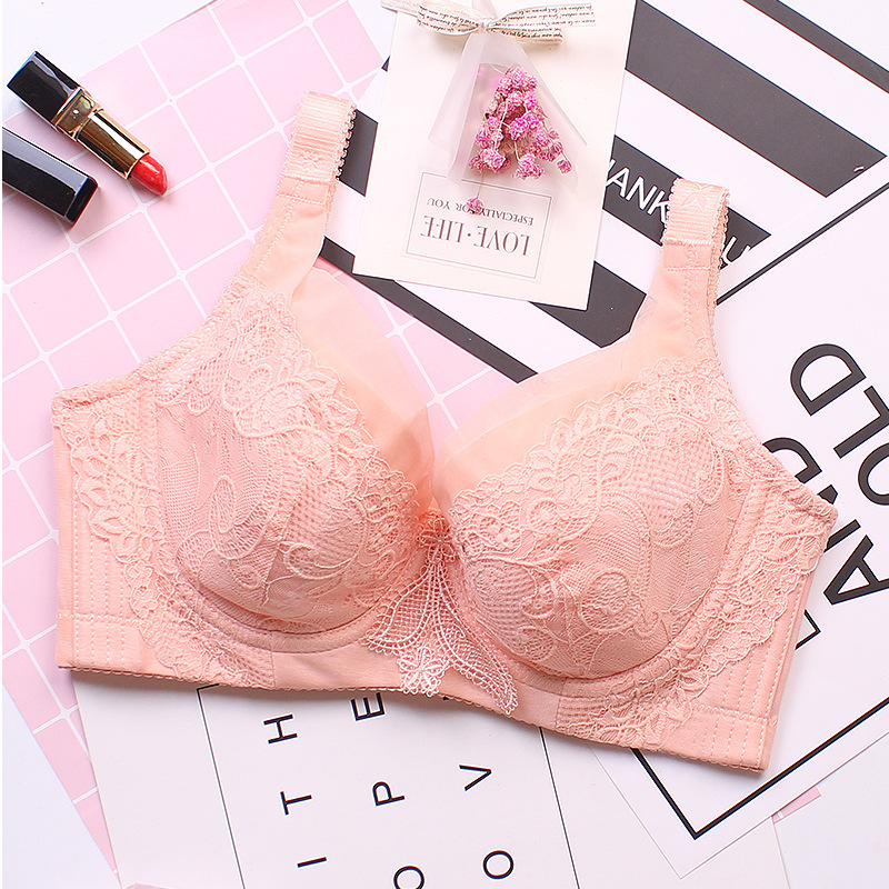 200斤可穿 大码文胸大罩杯胖mm全罩杯薄模杯聚拢调整型c杯d杯胸罩