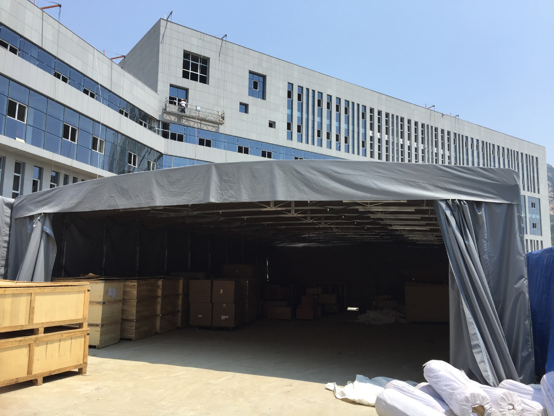 厂家加工定制活动篷滑道式推拉蓬移动篷仓储棚户外大篷室内伸缩房