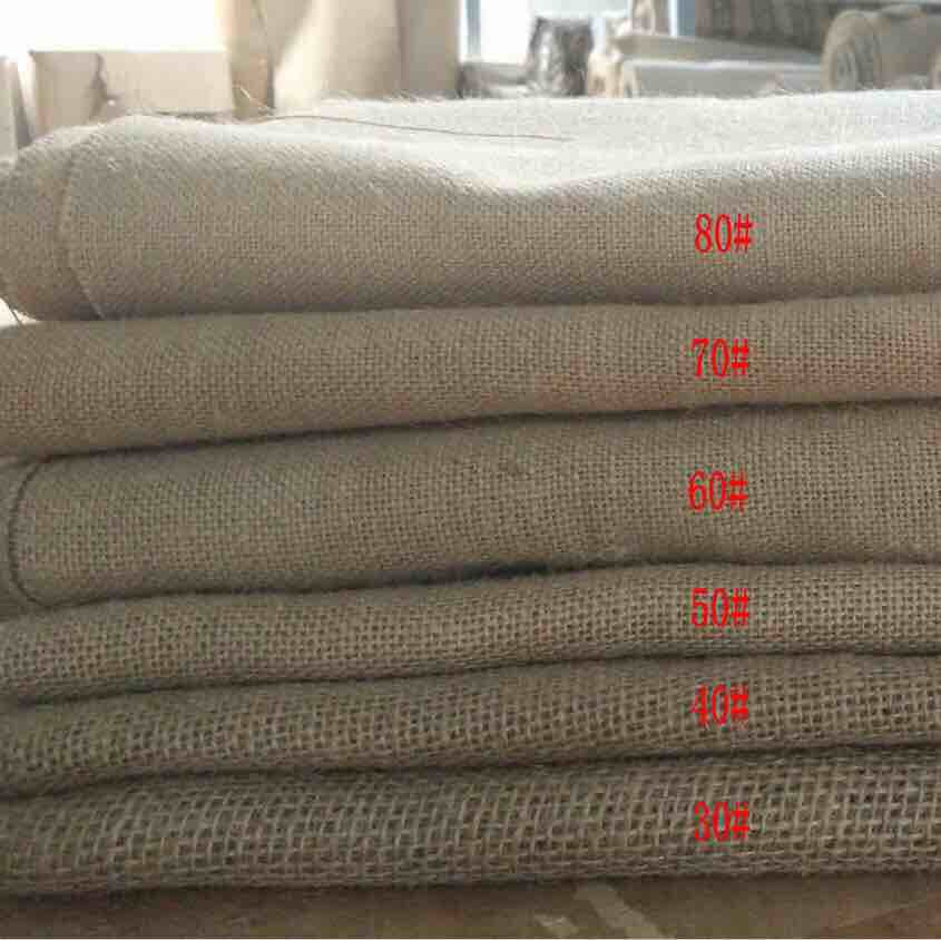 上浆特硬工艺品黄麻布料 挂浆淋膜染色粗麻布 麻布织带50麻布上浆