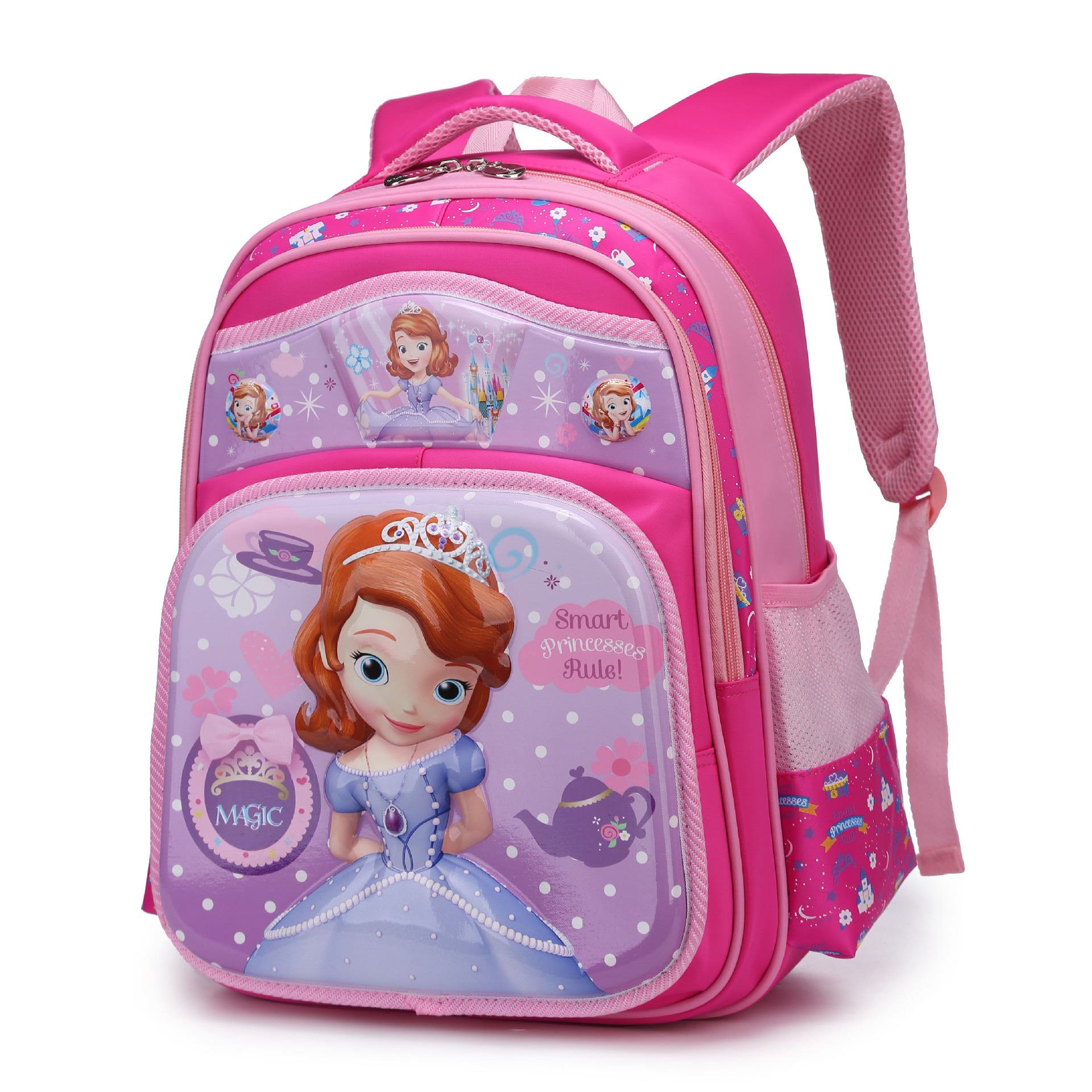 热销索菲亚公主书包女童3d立体卡通减负书包适合1-5年级幼儿书包