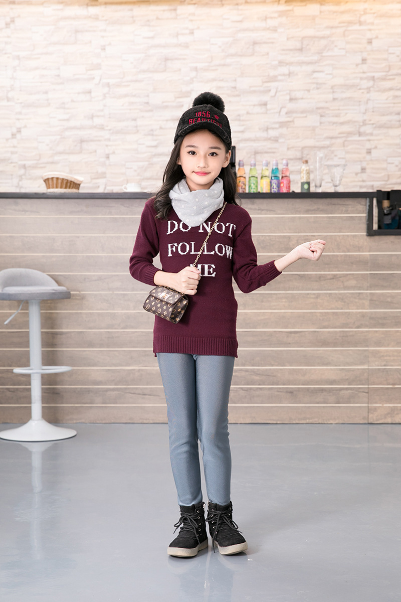 秋冬款女童打底裤加绒加厚儿童光泽裤韩版修身中大童装童裤批发