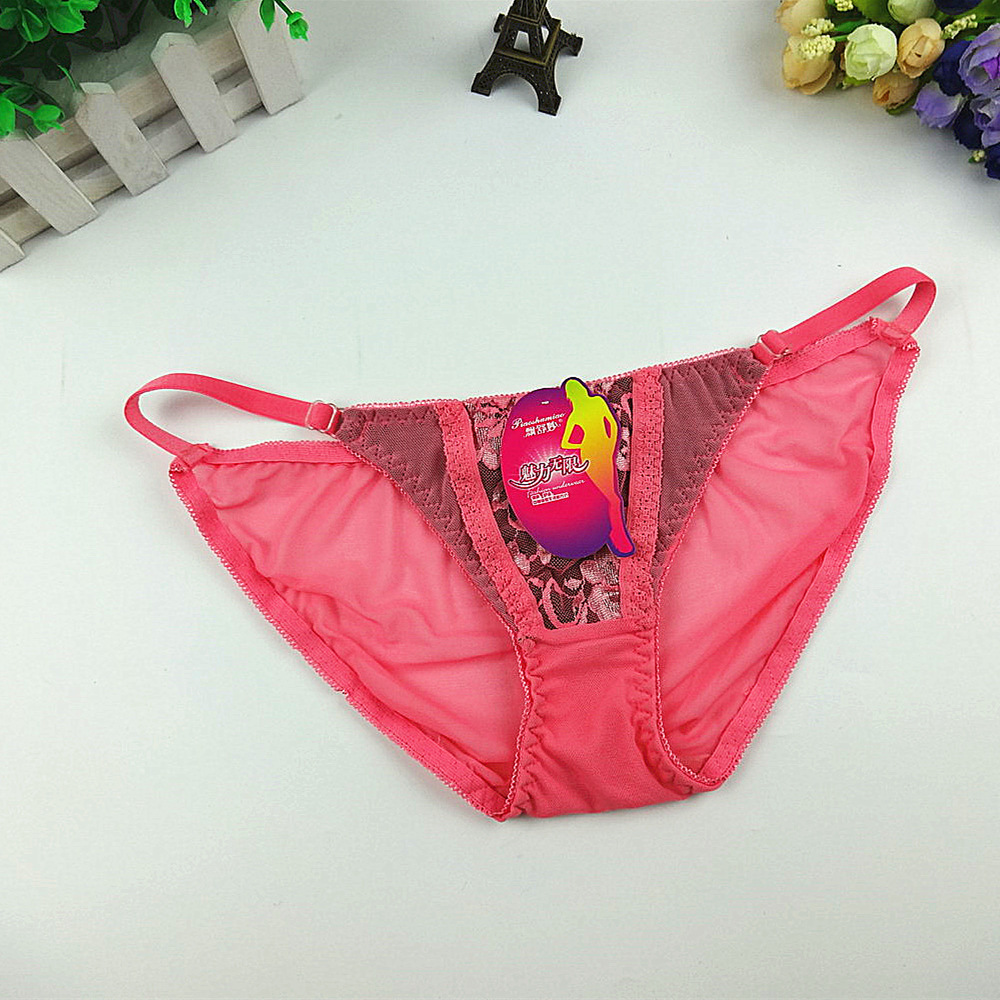 欧美性感低腰蕾丝透明网纱刺绣三角女内裤均码透气情趣青年内裤女