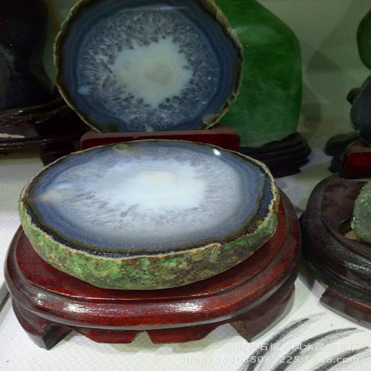 天然水胆玛瑙七星阵办公摆设