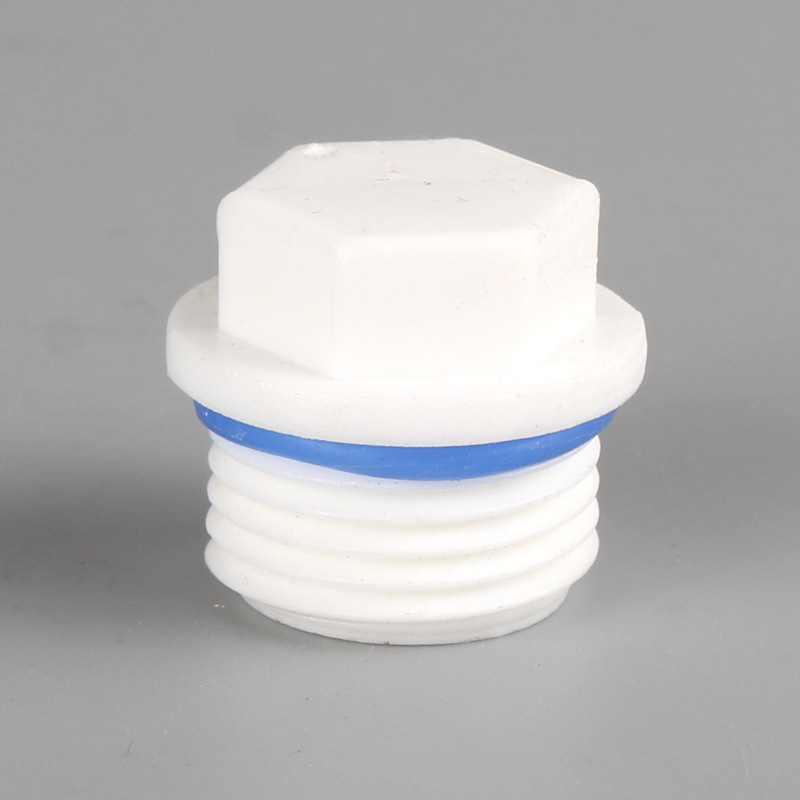 宏信ppr内六角堵头 外丝螺纹堵头 白色管帽 给水管道配件工程批发