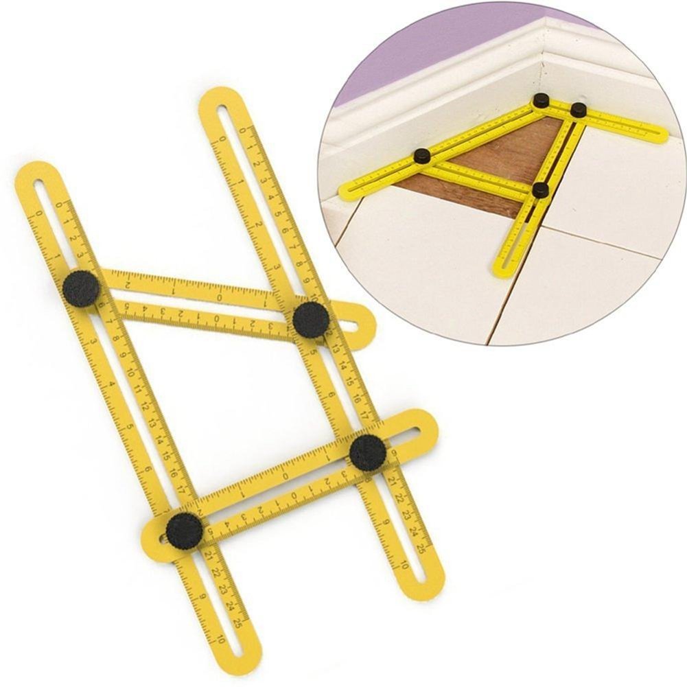 多功能塑料尺子任意角度折叠尺子多用途多变换 四边折尺测量工具