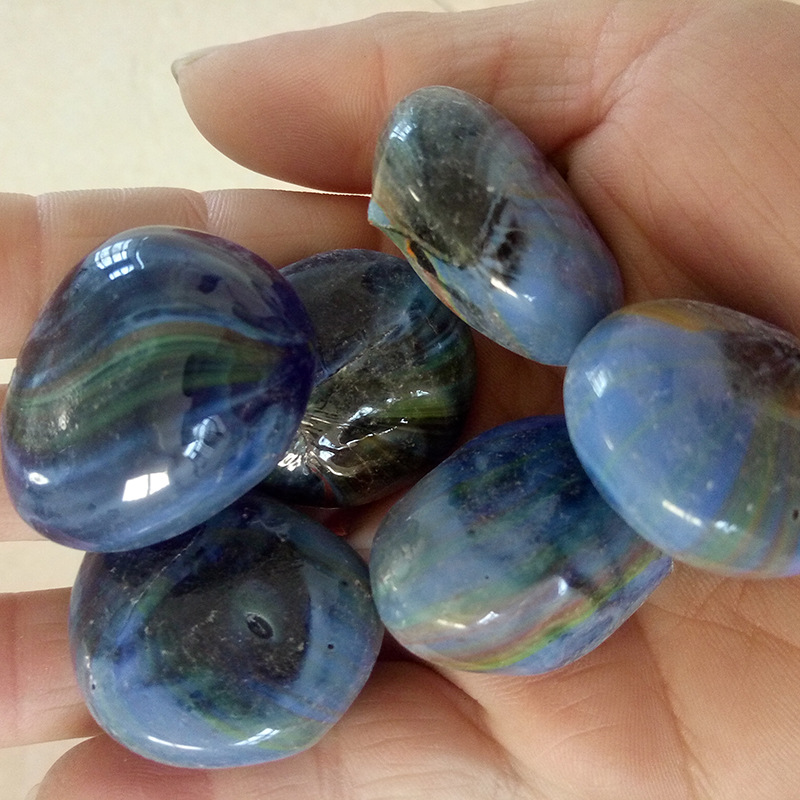 园林玻璃雨花石 鱼缸盆栽装饰七彩小石子 颜色全 厂家供应