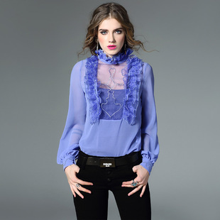 欧根纱长袖上衣