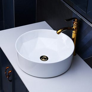 陶瓷台上盆新款酒店圆形洗脸盆 潮州厂家批发创意超薄艺术洗手盆