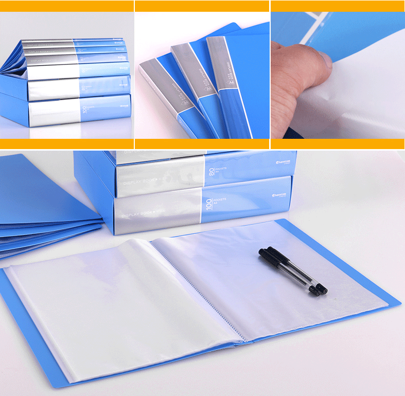 办公用品多页分页文件夹多层a4插页资料册40/60/100页插页袋批发