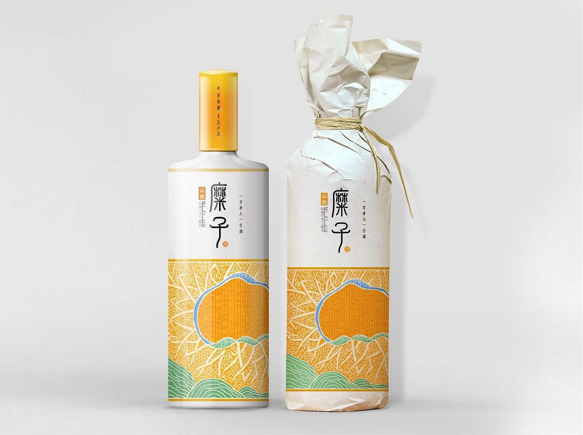 厂家直销 新疆特色糜子酒包装 定制手工盒 白酒玻璃瓶生产设计