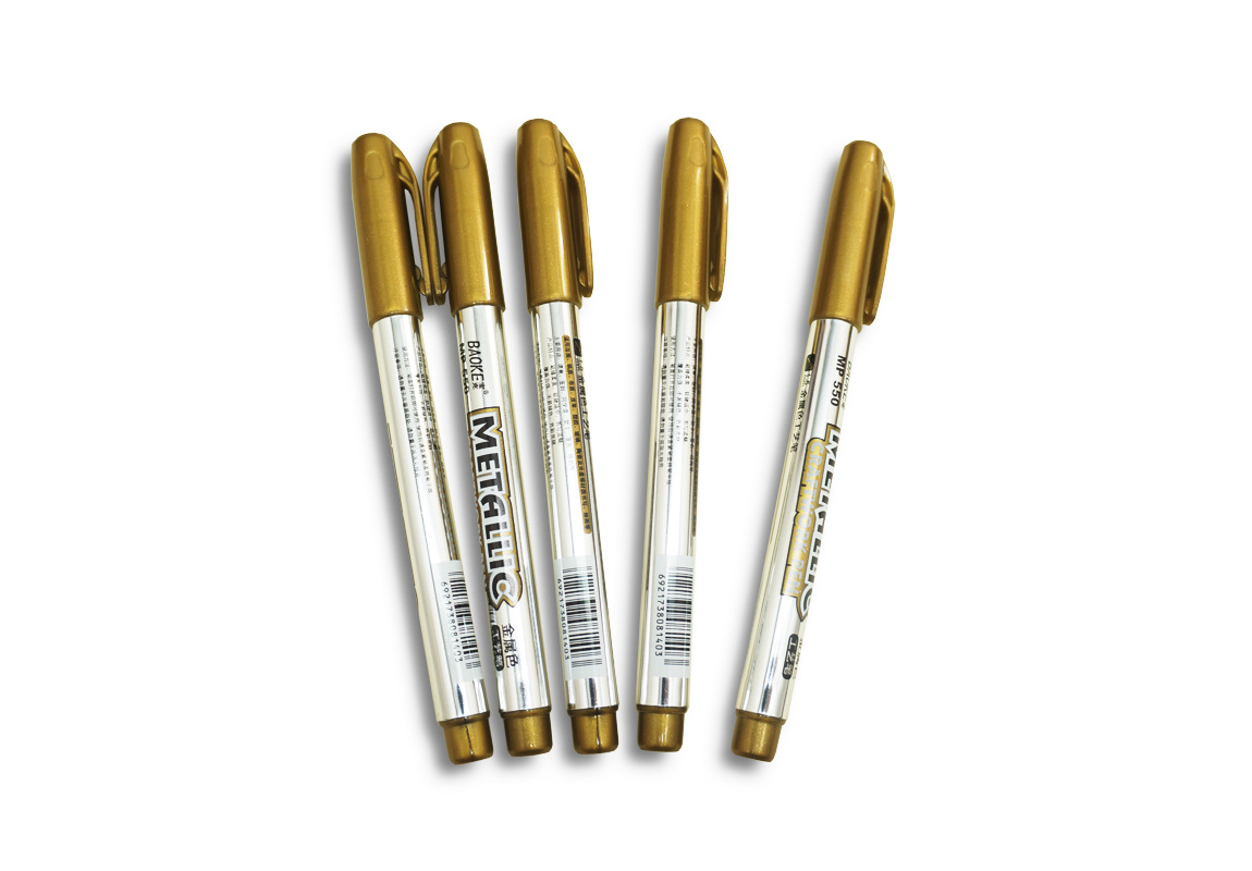 宝克金色银色工艺笔油漆记号笔结婚签到签名绘画随写贺卡签字笔