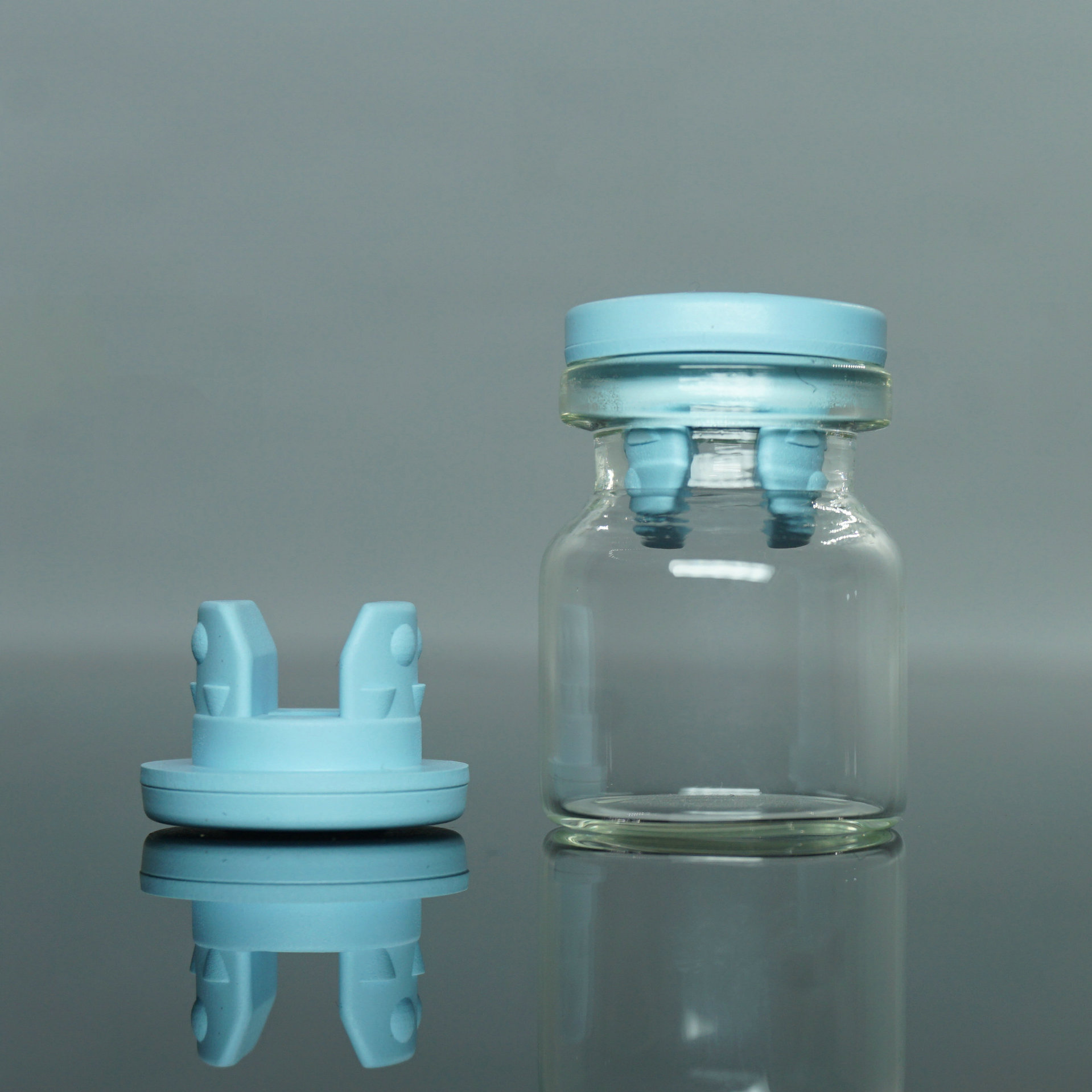 现货供应20mm口径蓝色分叉丁基胶塞 西林瓶 原液瓶 冻干粉瓶专用