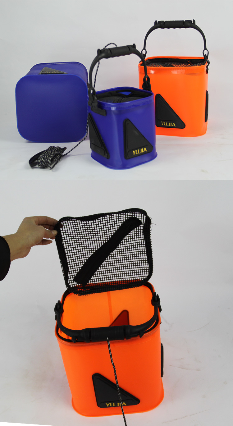 钓鱼用品钓鱼桶折叠水桶钓鱼迷你打水桶带绳多功能加厚eva活鱼桶