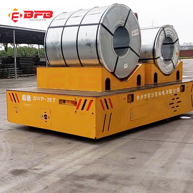 厂家供应搬运钢卷无轨升降平台车 bwp顶升料框行走液压胶轮平板车