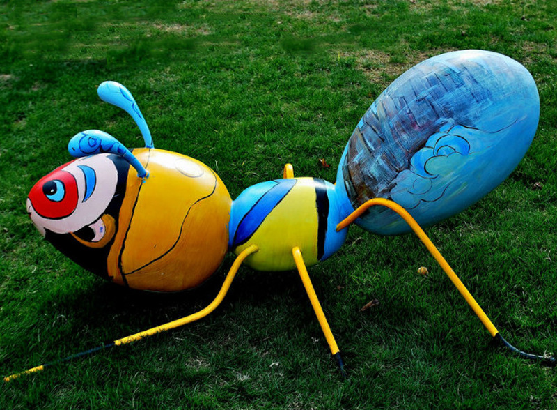 户外公园草地景观蚂蚁摆件现货动物昆虫景观小品不锈钢蚂蚁雕塑