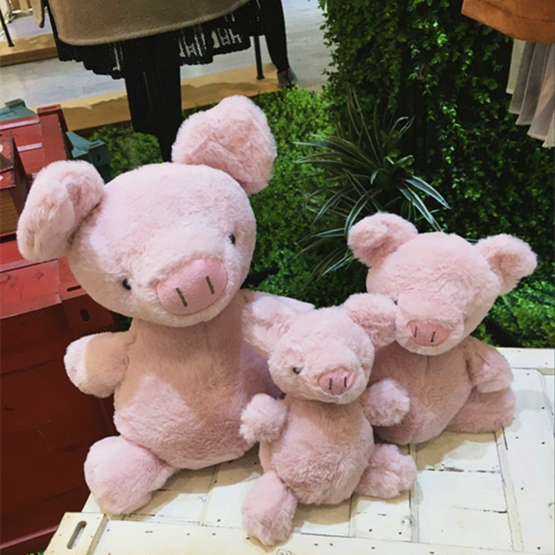 ins爆款可爱微笑粉红猪小妹公仔儿童安抚猪猪玩偶毛绒玩具一件代