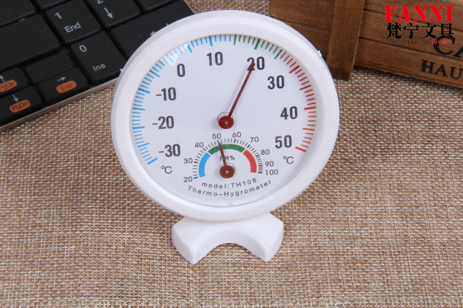 th-108圆形指针式温湿度计 创意礼品温度计小型温度表 温湿度仪表