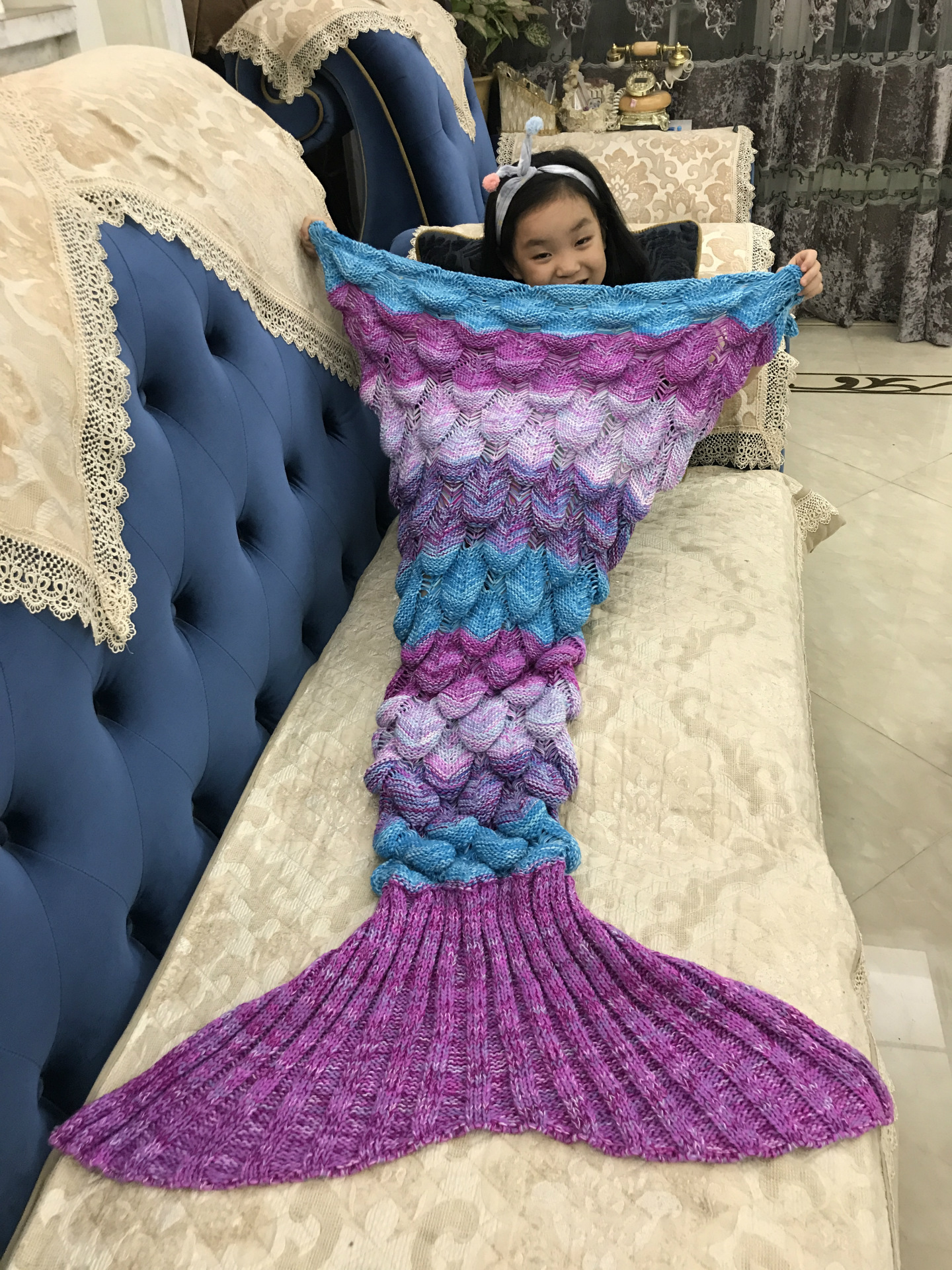 美人鱼睡毯编织教程图片