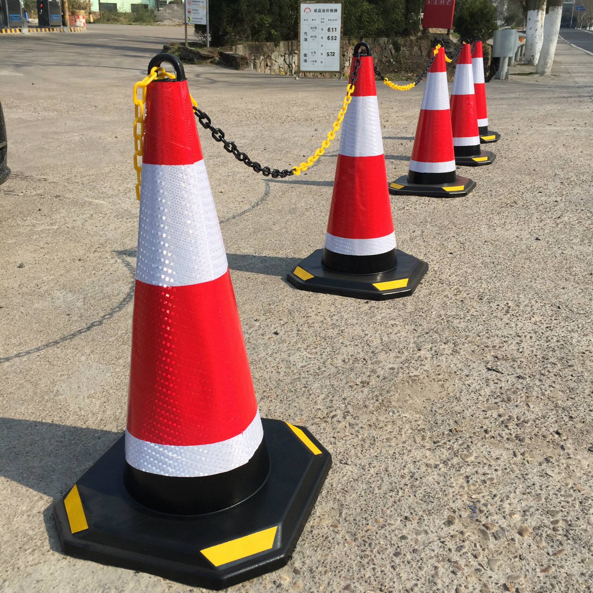 提环路锥 锥形桶 70cm加重路障 橡胶路锥 雪糕筒 警示锥 反光锥