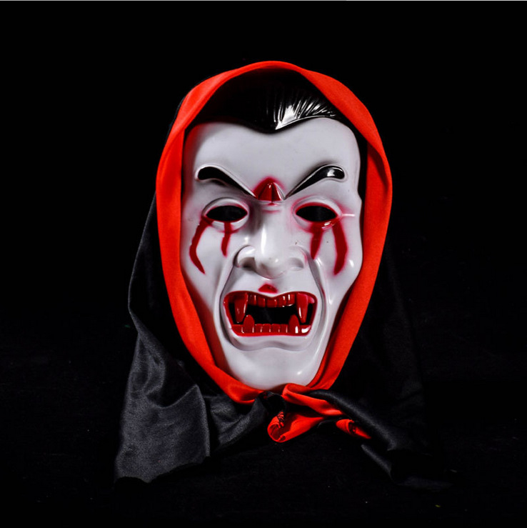 万圣节化妆舞会恐怖鬼脸面具搞怪恶魔七窍流血红头巾吸血鬼面具
