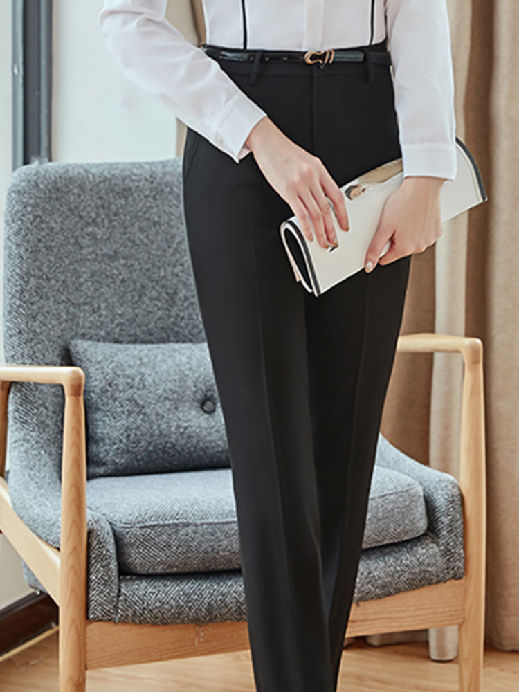 2017秋季新款直筒西装裤女士ol西裤职业正装商务大码工作服长裤