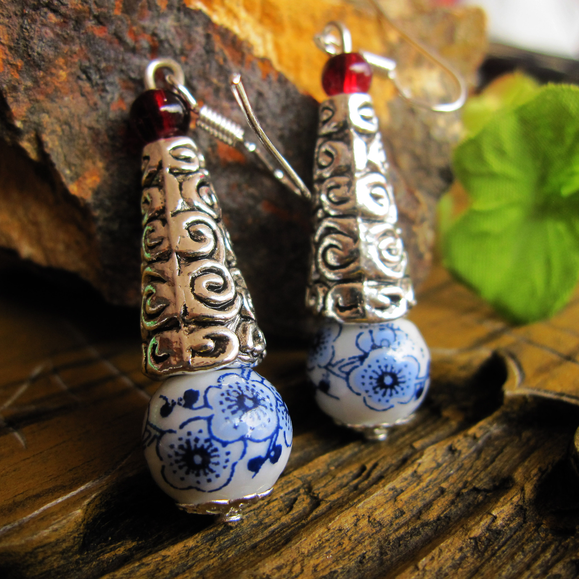 爆款中国风耳环精致选配款款好看原创个性创意陶瓷耳环喜字饰品