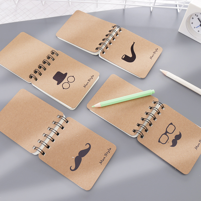 cartoon beard coil notepad blank page small notebook primary school students learning korean stationery office stationery