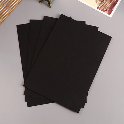 现货供应 全木浆正度黑卡牛皮纸 环保双透黑卡纸250g 大量批发生