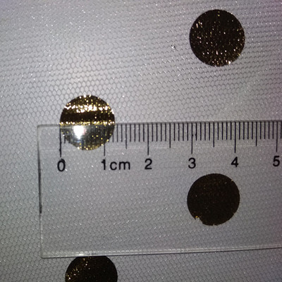 供应36眼底布直径1.2cm圆点烫金加工品 圣诞万圣节装饰品服饰面料