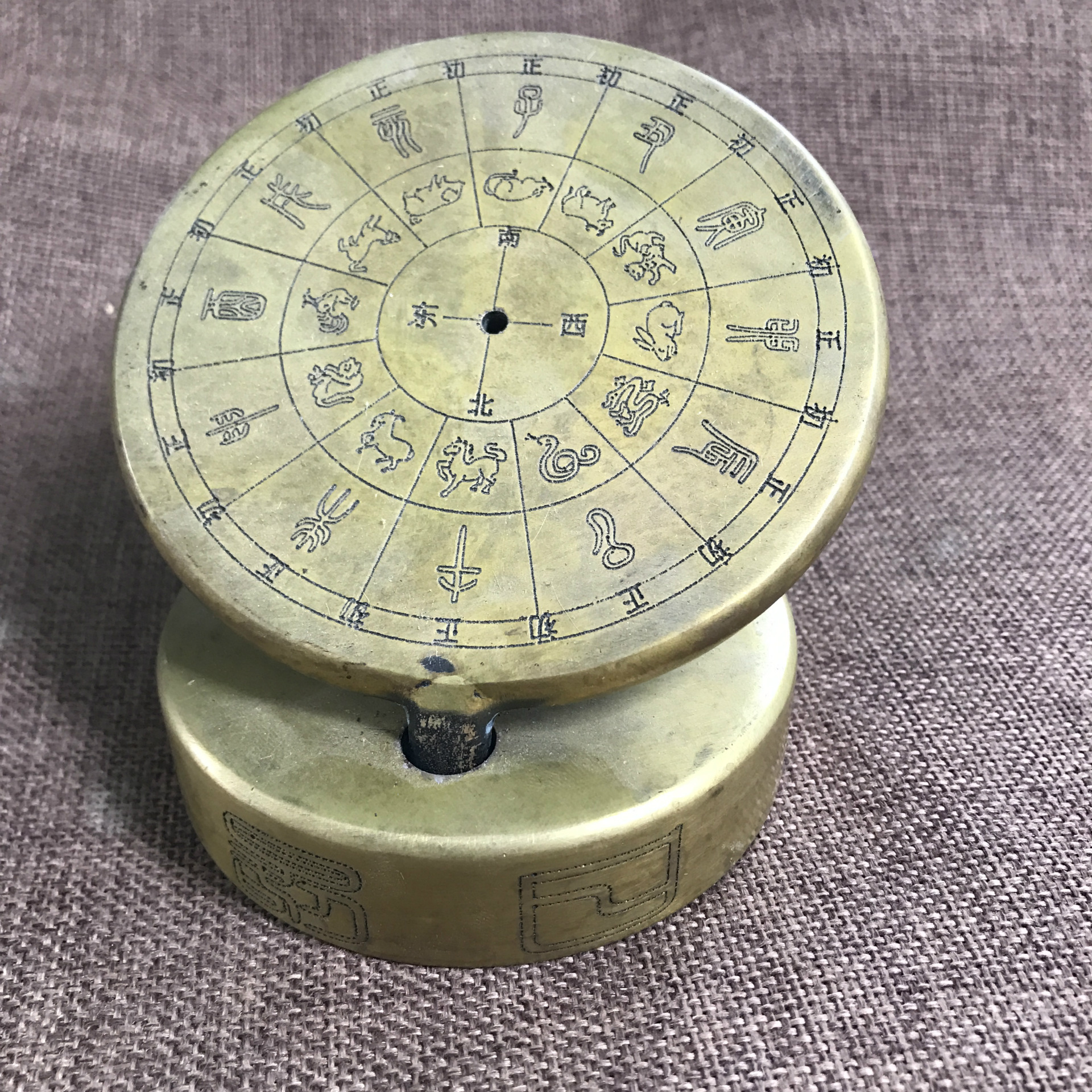 古玩高仿做旧纯黄铜器日晷仪摆件工艺品收藏品厂家直销批发零售