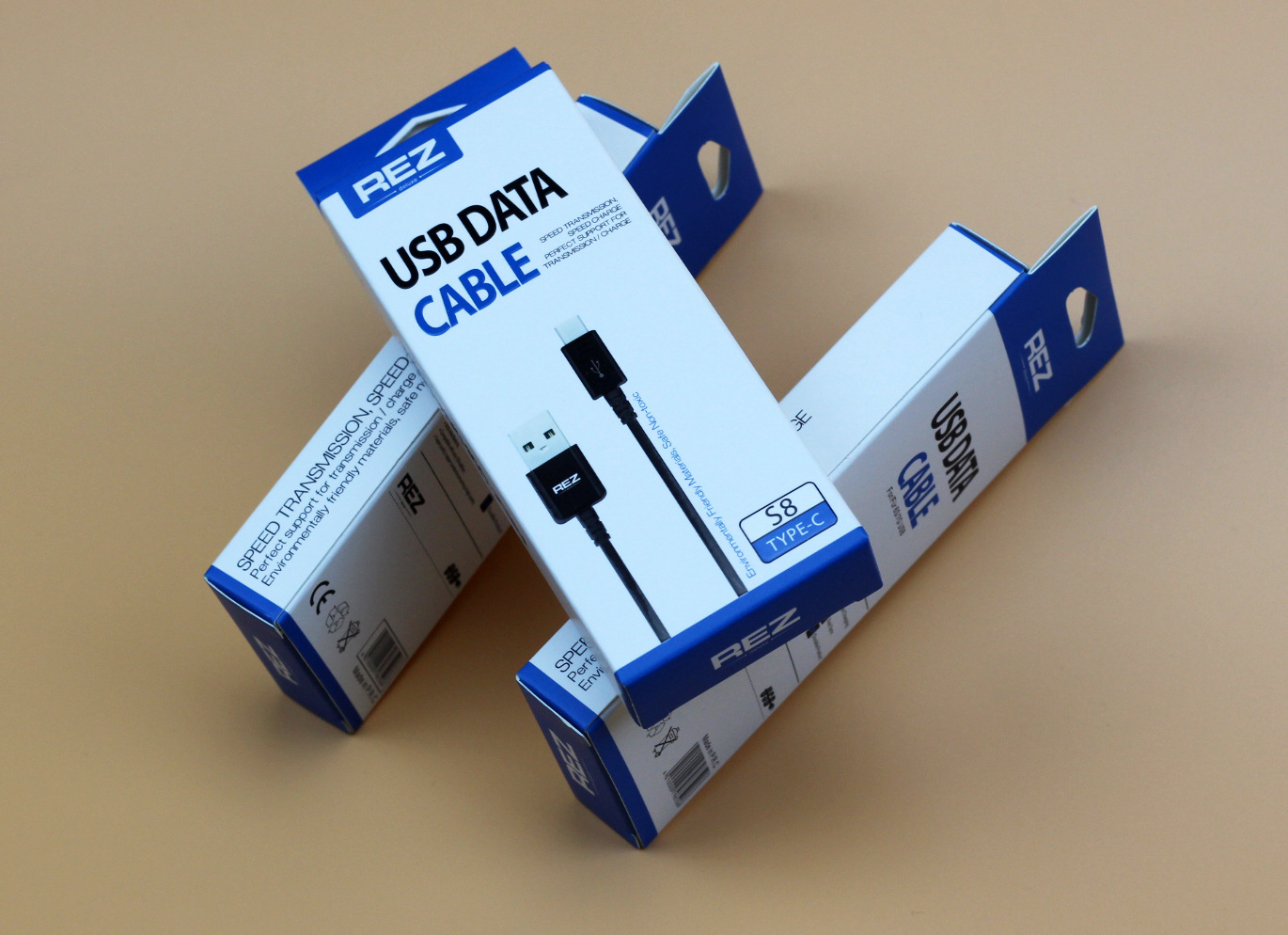 华鸿正品厂家定做各种充电器数据线包装盒 纸质纸盒品牌通用包装